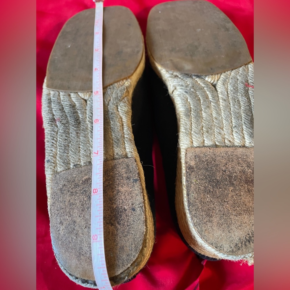 YVES SAINT LAURENT Vintage Canvas Wedge Espadrilles Heeled Espadrille YSL 8.5 9 - Picture 13 of 14